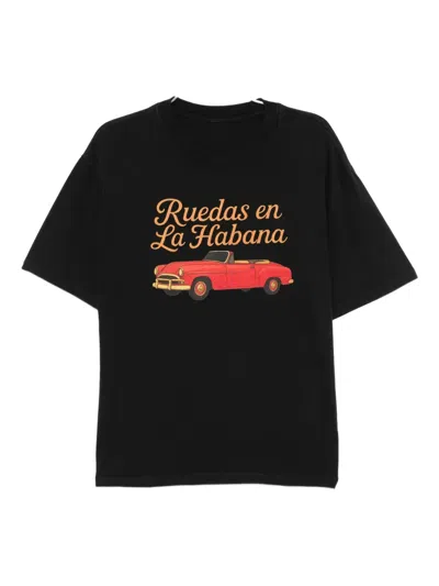 Melt Graphic-print Cotton T-shirt In Black