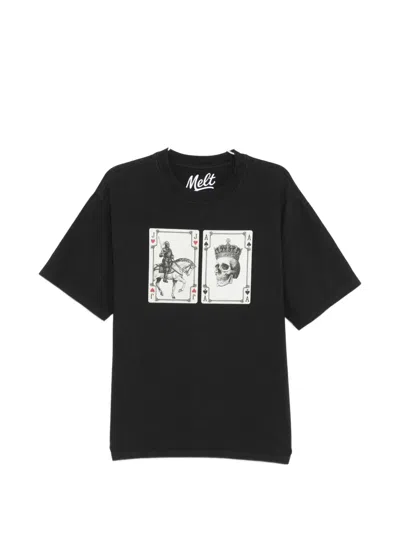 Melt Graphic-print Round-neck T-shirt In Black