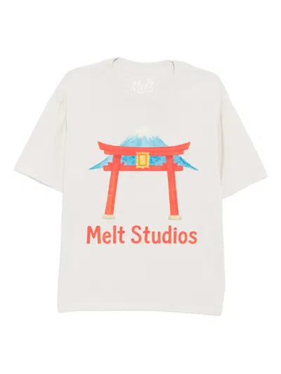 Melt Graphic-print T-shirt In White