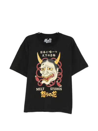 Melt Graphic Print T-shirt In Black