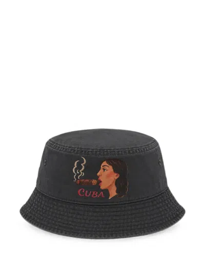 Melt Graphic-print Bucket Hat In Black