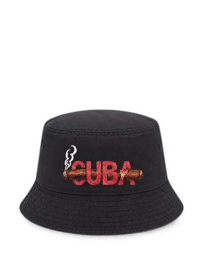 Melt Graphic-print Bucket Hat In Black