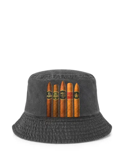 Melt Graphic-print Bucket Hat In Black