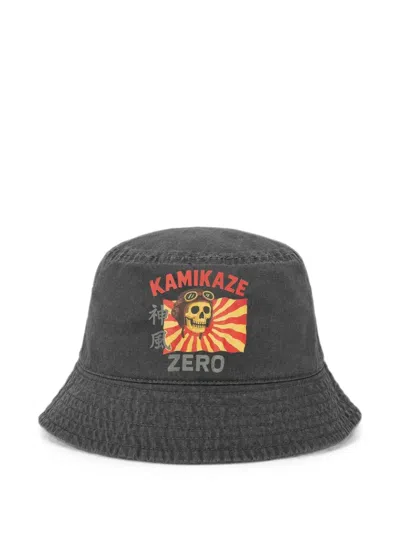 Melt Graphic-print Bucket Hat In Gray