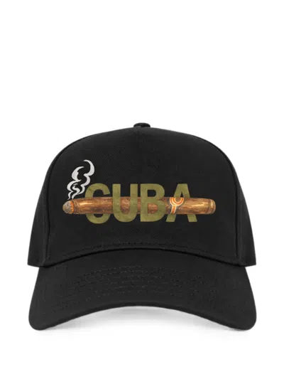 Melt Graphic-print Cotton Baseball Cap In Black