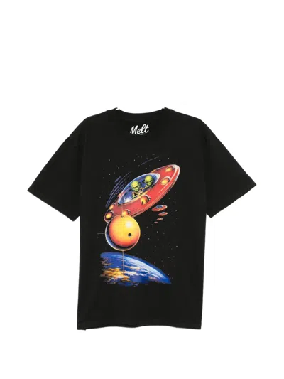 Melt Graphic-print Cotton T-shirt In Black
