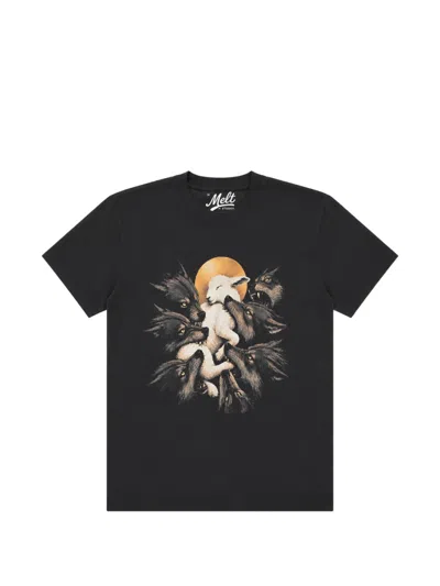 Melt Graphic-print Cotton T-shirt In Black