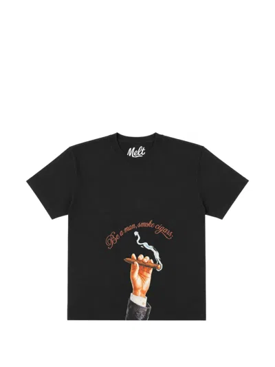 Melt Graphic-print Cotton T-shirt In Black