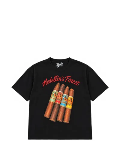 Melt Graphic-print Cotton T-shirt In Black