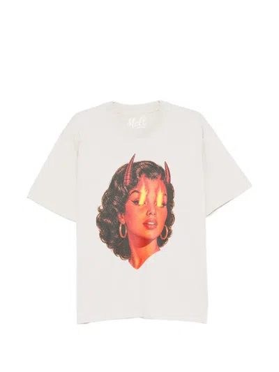 Melt Graphic-print Cotton T-shirt In Neutral