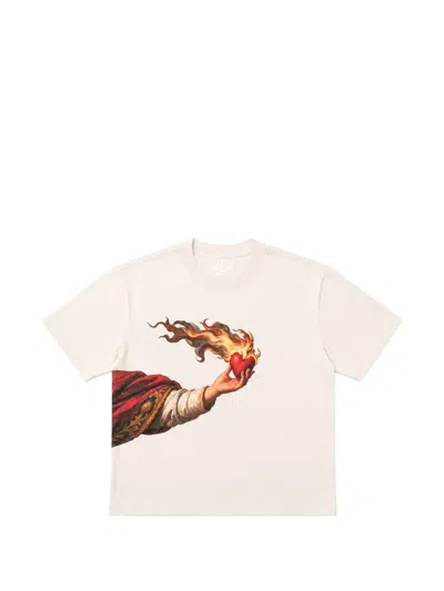 Melt Graphic-print Cotton T-shirt In Neutrals