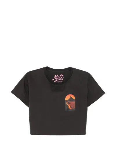 Melt Graphic-print Cropped T-shirt In Multi