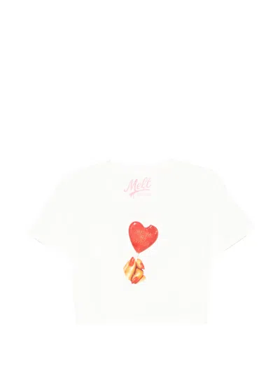 Melt Graphic-print Cropped T-shirt In Multi