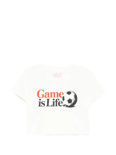 Melt Graphic-print Cropped T-shirt In White
