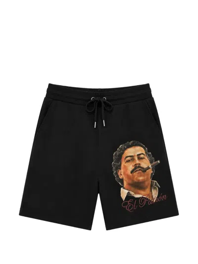Melt Graphic-print Drawstring Shorts In Black
