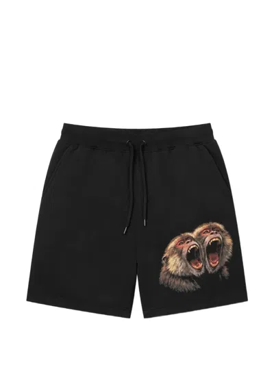 Melt Graphic-print Drawstring Shorts In Black