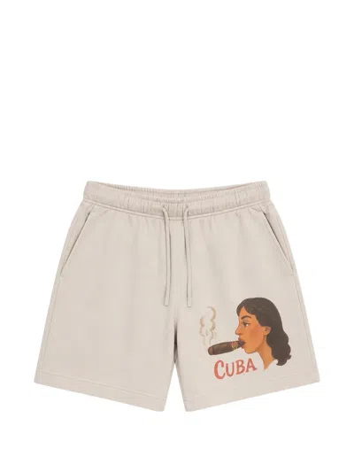Melt Graphic-print Drawstring Shorts In Neutral