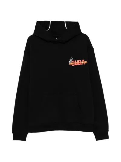Melt Graphic-print Pouch-pocket Hoodie In Black