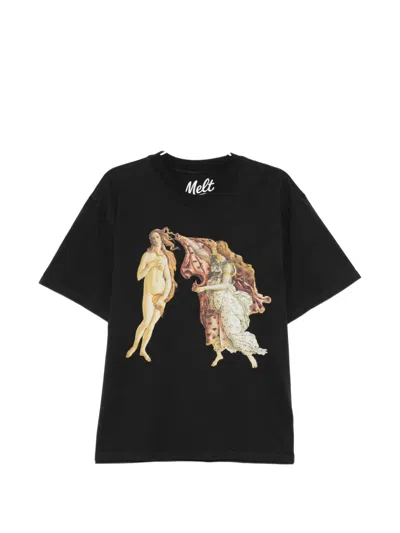Melt Graphic-print Round Neck T-shirt In Black