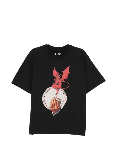 Melt Graphic-print Round Neck T-shirt In Black