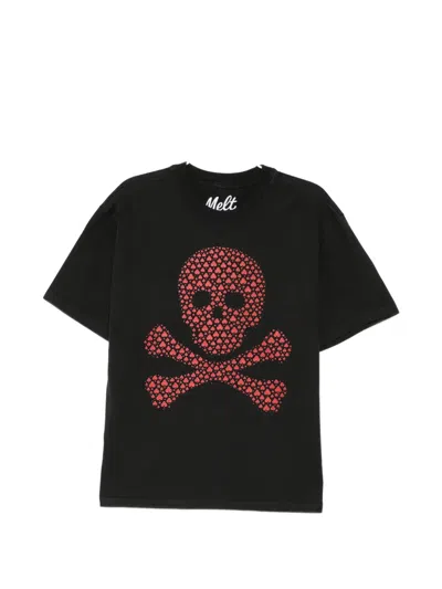 Melt Graphic-print Round Neck T-shirt In Black