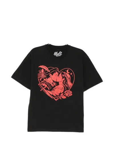 Melt Graphic-print Round Neck T-shirt In Black