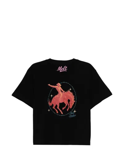 Melt Graphic-print Short-sleeve T-shirt In Black