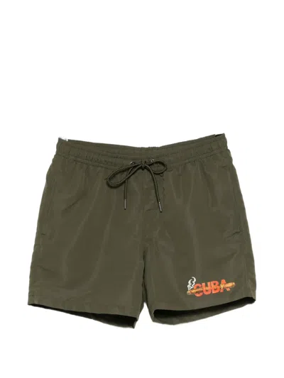 Melt Graphic-print Swimming Shorts In Green