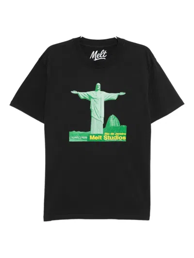 Melt Graphic=print T-shirt In Black