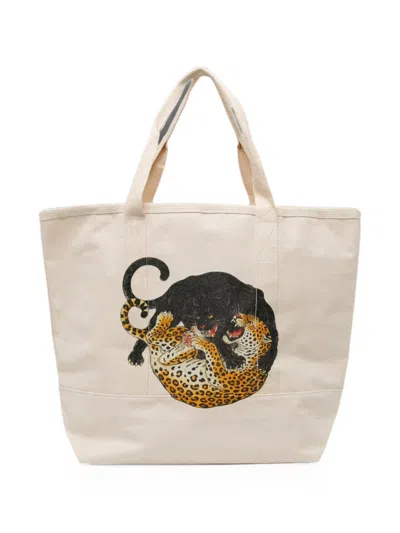 Melt Graphic-print Tote Bag In White