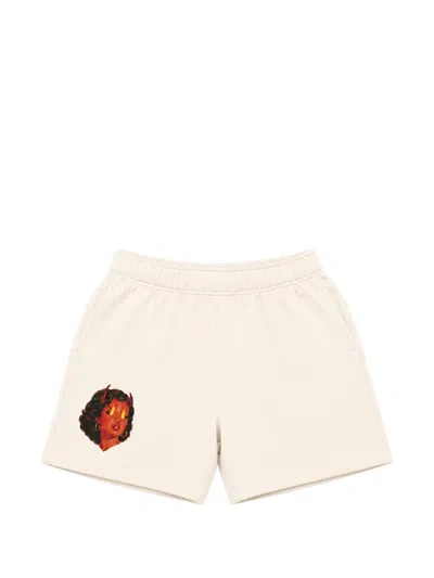 Melt Graphic-print Track Shorts In Metallic