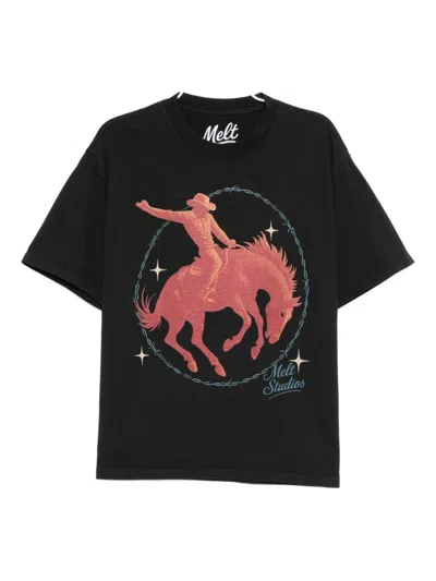 Melt Horse-print T-shirt In Black