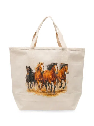 Melt Horse-print Tote Bag In White