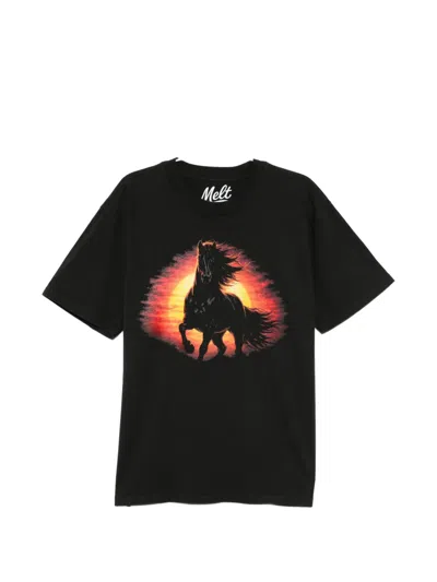 Melt Horse-print T-shirt In Black