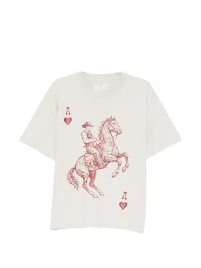 Melt Horse-print T-shirt In White