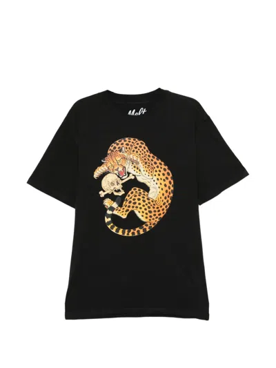 Melt Leopard-printws T-shirt In Black