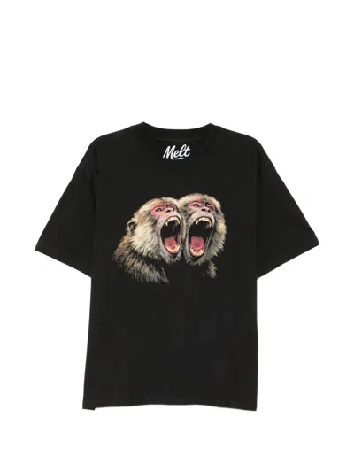 Melt Monkey-print T-shirt In Black