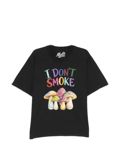 Melt Mushroom Print T-shirt In Black