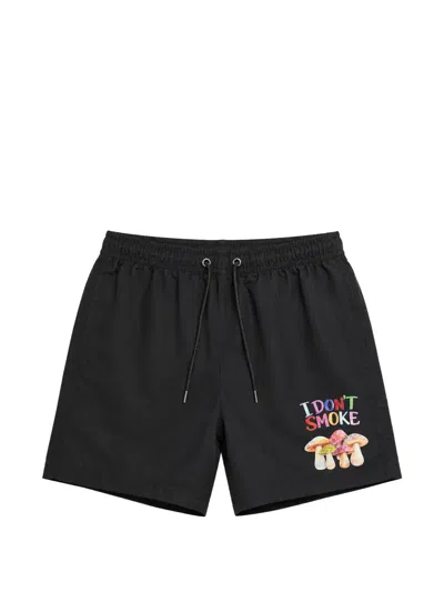 Melt Mushroom-print Drawstring Swim Shorts In Black