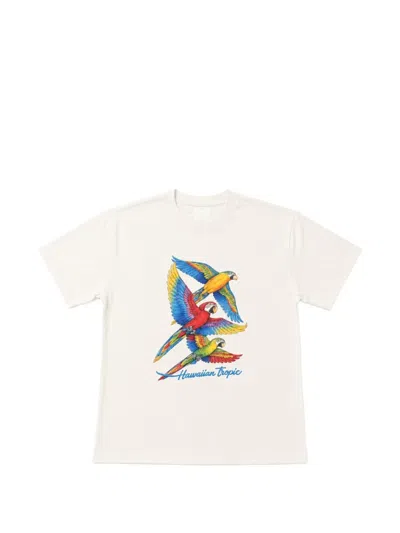 Melt Parrot-print T-shirt In White