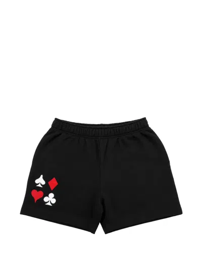 Melt Playing-card Print Shorts In Black