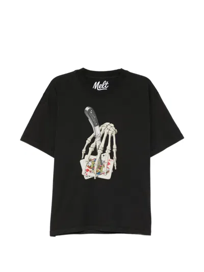 Melt Poker-print T-shirt In Black