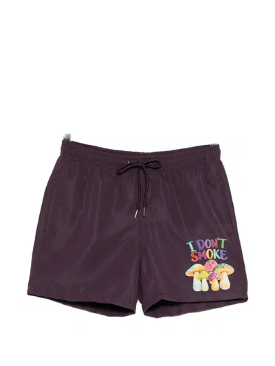 Melt Print Drawstring Shorts In Brown