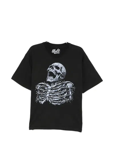 Melt Skull-print T-shirt In Black