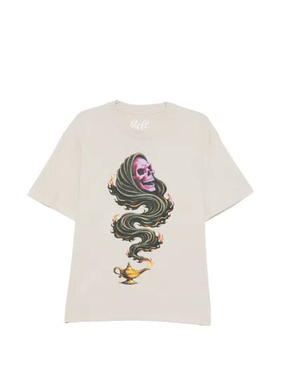 Melt Skull-printed T-shirt In Neutral