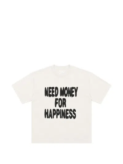 Melt Slogan-print Cotton T-shirt In Metallic