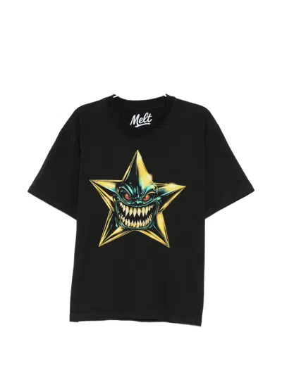 Melt Star Graphic T-shirt In Black