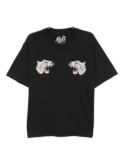 Melt Tiger Graphic T-shirt In Black