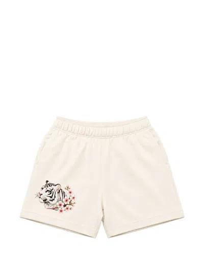 Melt Tiger-print Cotton Shorts In White