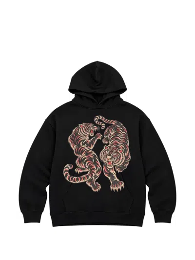 Melt Tiger-print Hoodie In Black